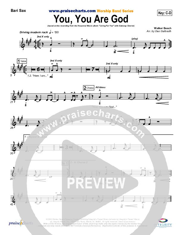 You You Are God Bari Sax (Gateway Worship)