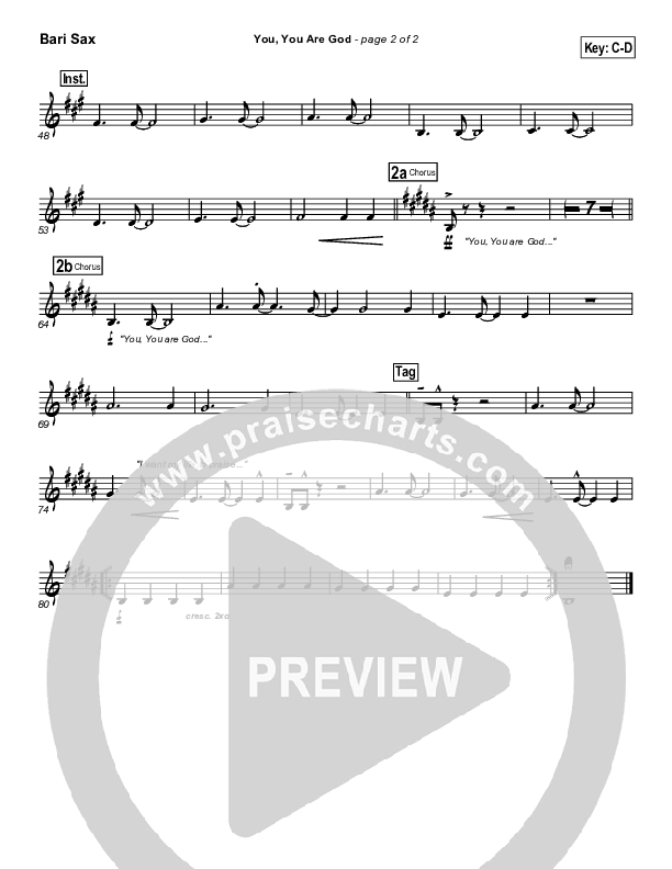 You You Are God Bari Sax (Gateway Worship)