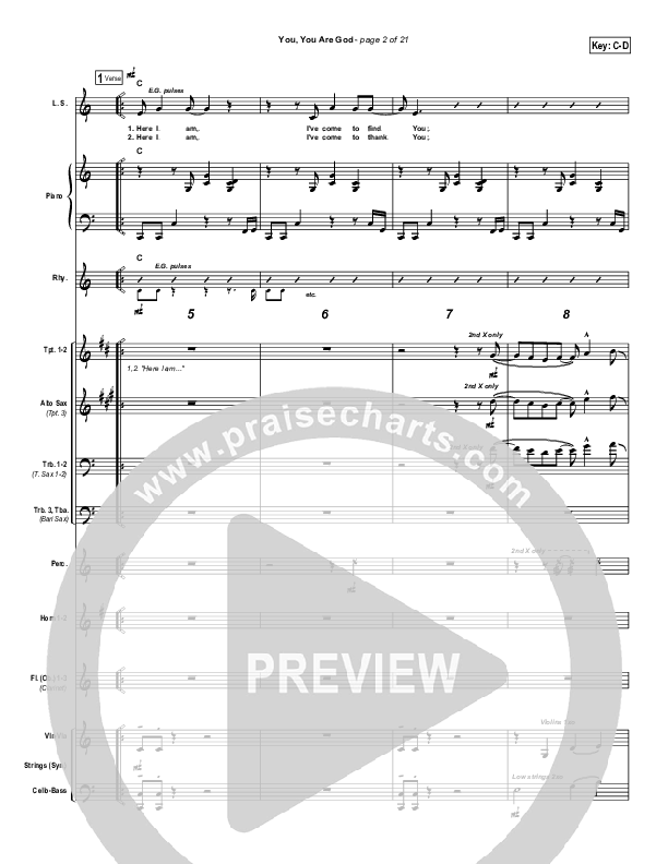 You You Are God Conductor's Score (Gateway Worship)