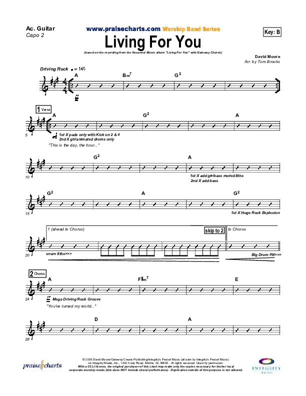 Living For You Acoustic Guitar (Gateway Worship)