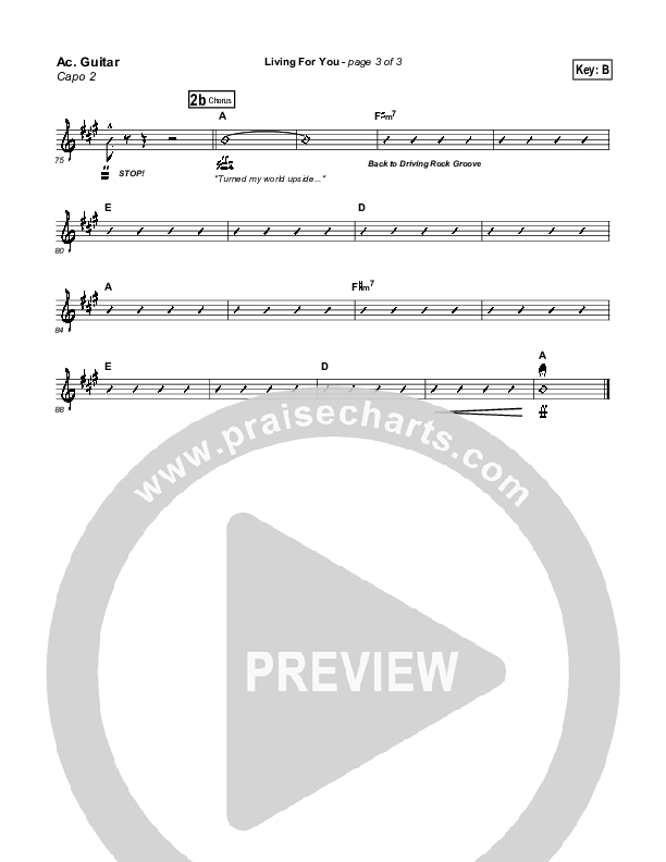 Living For You Acoustic Guitar (Gateway Worship)