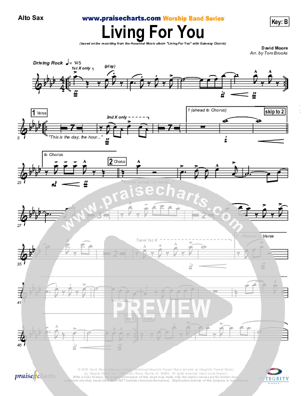 Living For You Alto Sax (Gateway Worship)