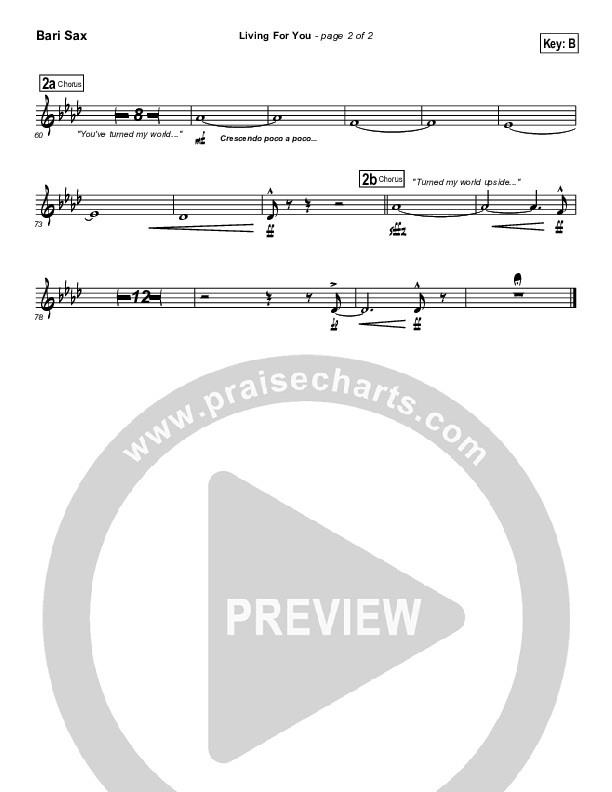 Living For You Bari Sax (Gateway Worship)