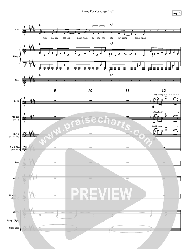 Living For You Conductor's Score (Gateway Worship)