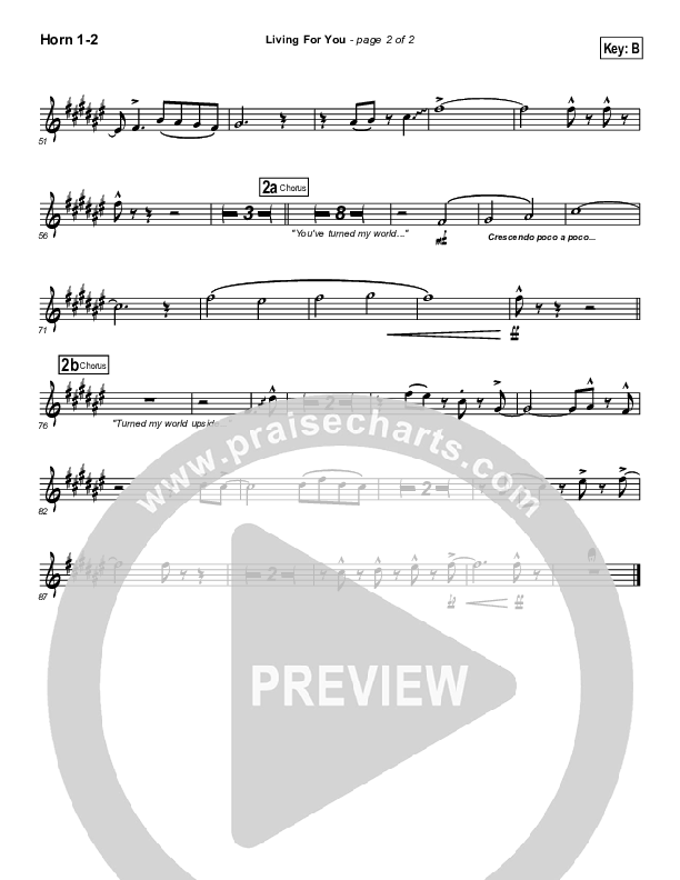 Living For You French Horn 1/2 (Gateway Worship)