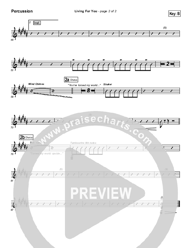 Living For You Percussion (Gateway Worship)