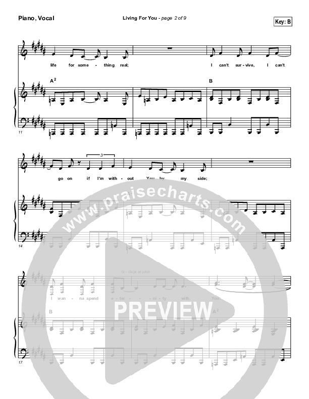 Living For You Lead & Piano (Gateway Worship)