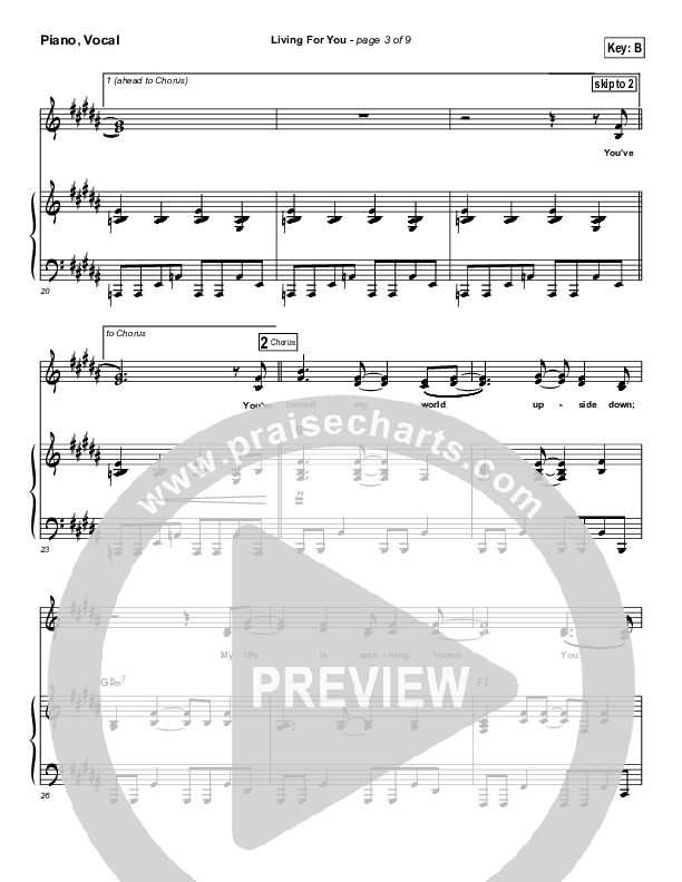 Living For You Lead & Piano (Gateway Worship)