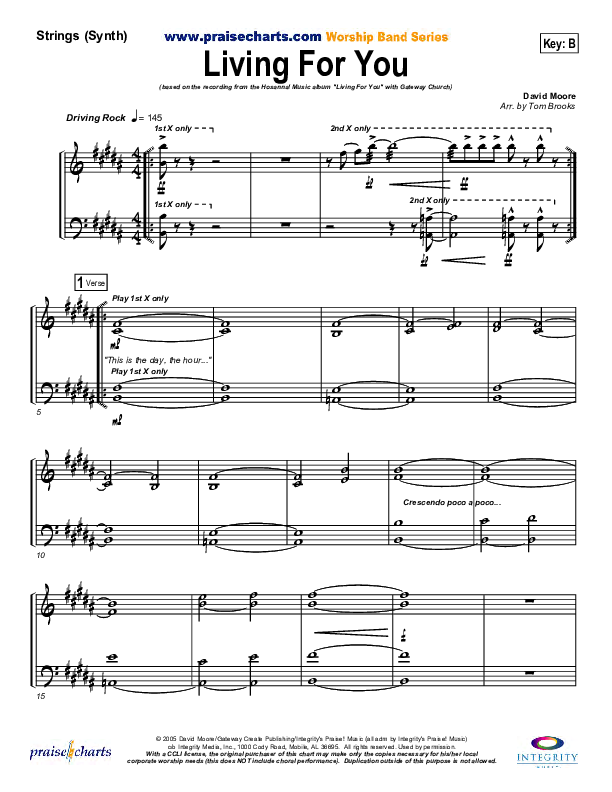 Living For You Synth Strings (Gateway Worship)