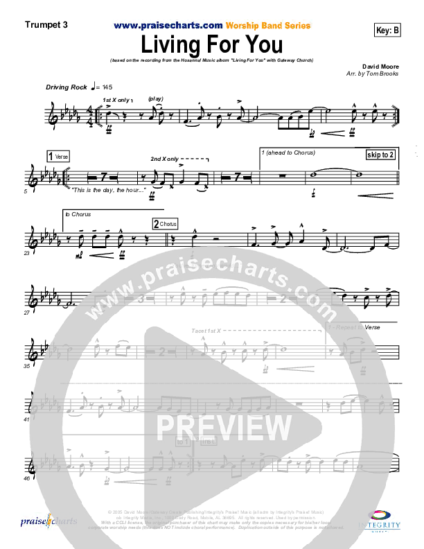 Living For You Trumpet 3 (Gateway Worship)