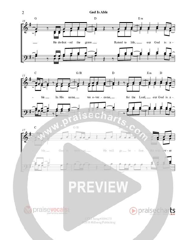 God Is Able Lead Sheet (SAT) (PraiseVocals)