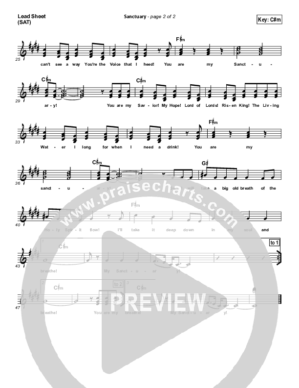 Sanctuary Lead Sheet (Dennis Jernigan)