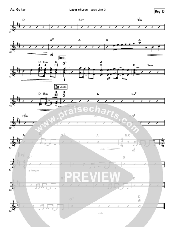 Labor Of Love Acoustic Guitar (Point Of Grace)