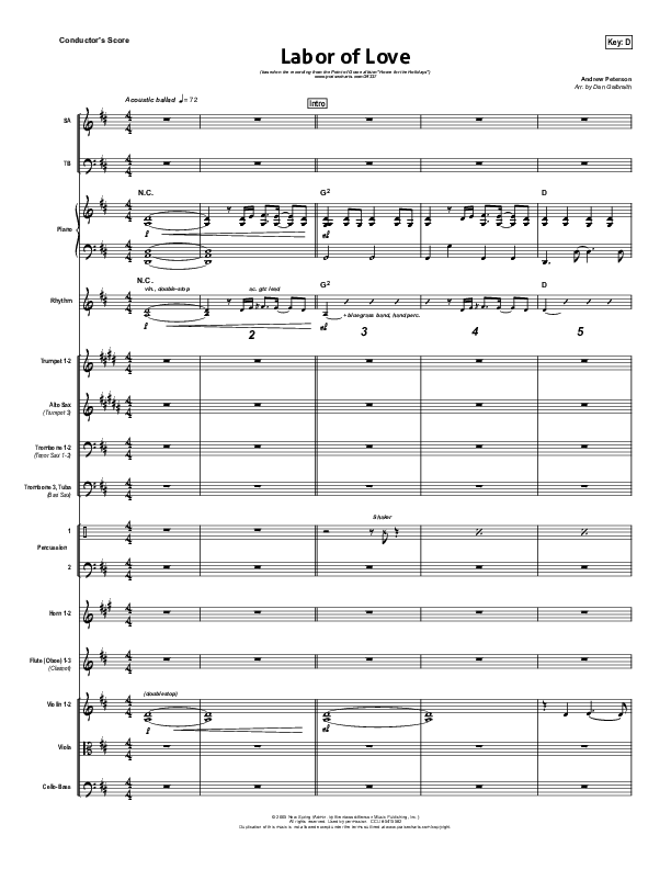 Labor Of Love Conductor's Score (Point Of Grace)