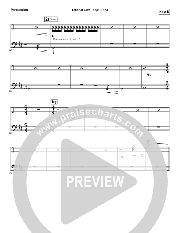 Labor Of Love Percussion (Point Of Grace)