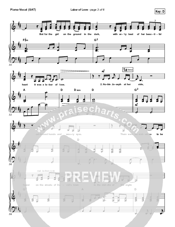 Labor Of Love Piano/Vocal (Point Of Grace)