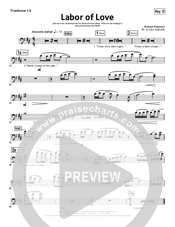 Labor Of Love Trombone 1/2 (Point Of Grace)
