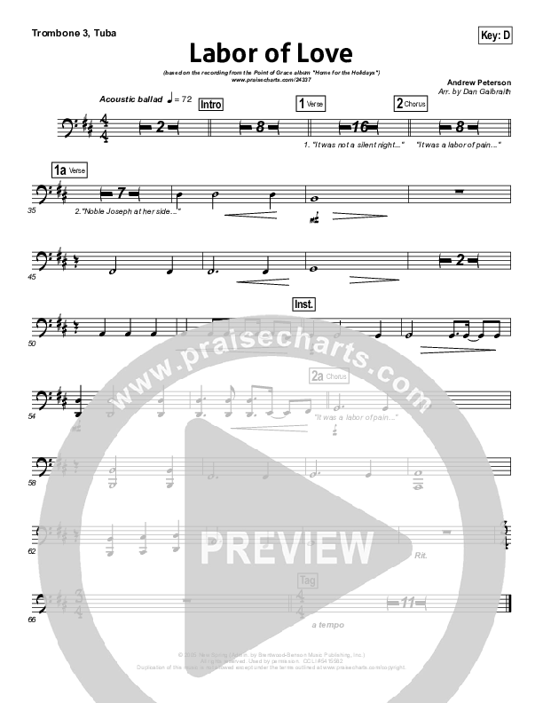 Labor Of Love Trombone 3/Tuba (Point Of Grace)