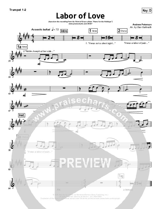 Labor Of Love Trumpet 1,2 (Point Of Grace)