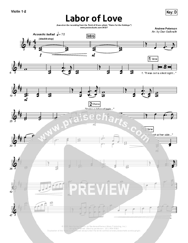 Labor Of Love Violin 1/2 (Point Of Grace)