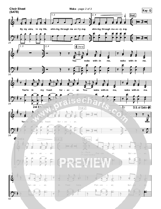 Wake Choir Sheet (SATB) (Hillsong Young & Free)