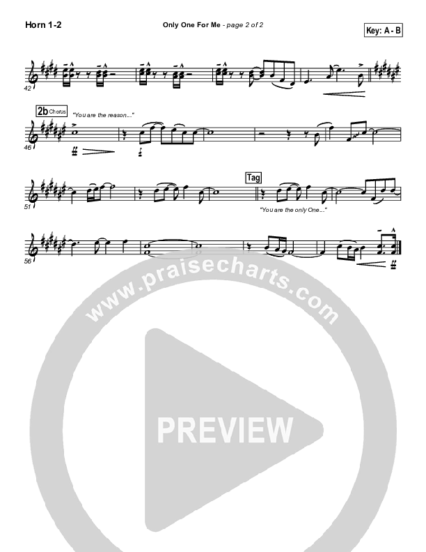 Only One For Me French Horn 1/2 (Gateway Worship)