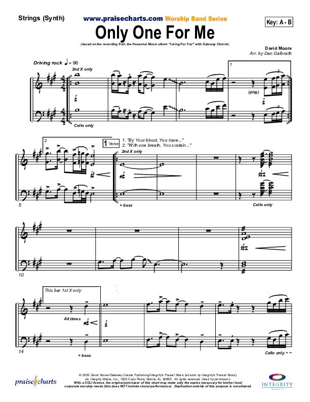Only One For Me Synth Strings (Gateway Worship)