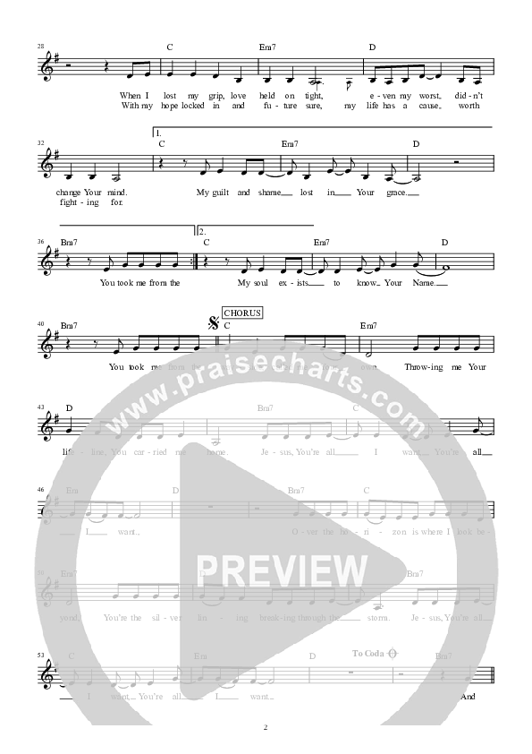 Lifeline Lead Sheet (Hillsong Young & Free)