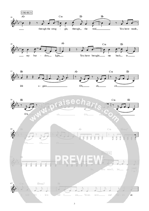 Back To Life Lead Sheet (Hillsong Young & Free)