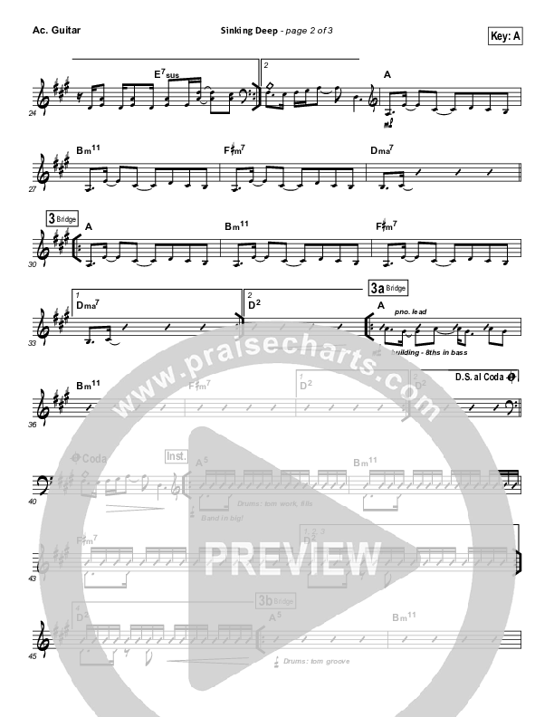 Sinking Deep Acoustic Guitar (Hillsong Young & Free)