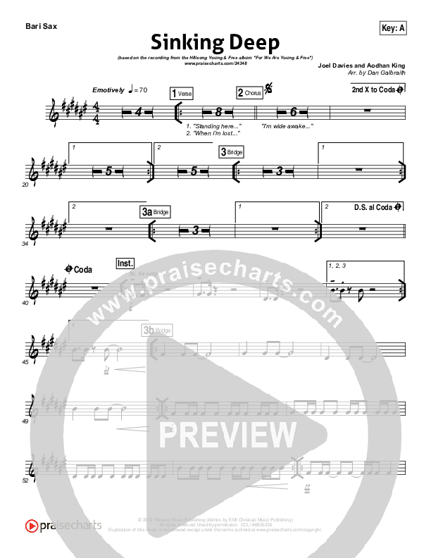 Sinking Deep Bari Sax (Hillsong Young & Free)