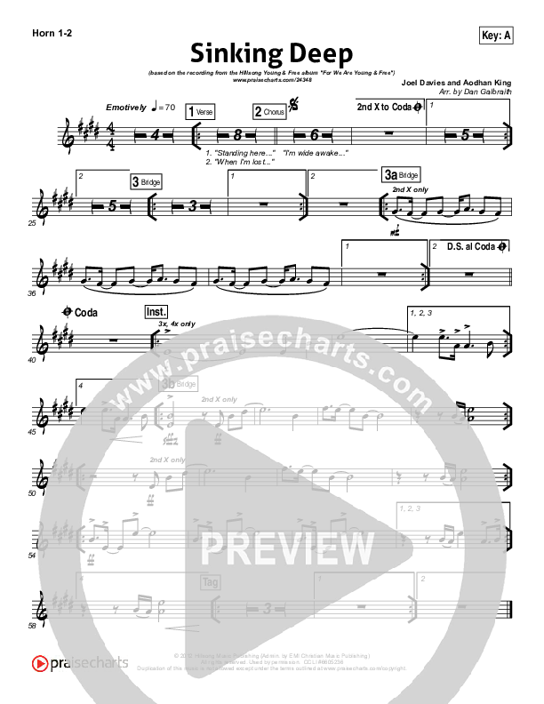 Sinking Deep French Horn 1/2 (Hillsong Young & Free)