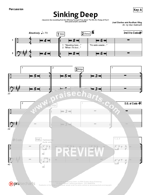 Sinking Deep Percussion (Hillsong Young & Free)