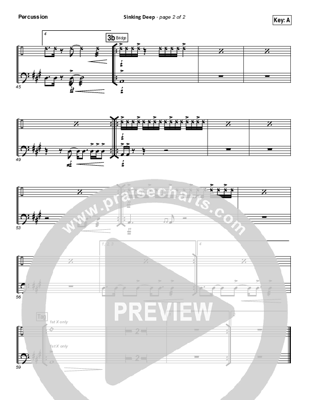 Sinking Deep Percussion (Hillsong Young & Free)