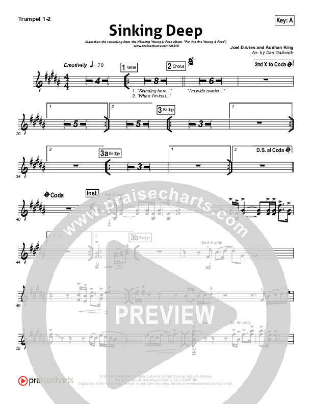 Sinking Deep Trumpet 1,2 (Hillsong Young & Free)