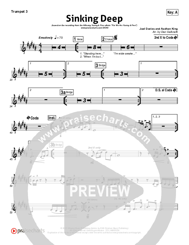 Sinking Deep Trumpet 3 (Hillsong Young & Free)