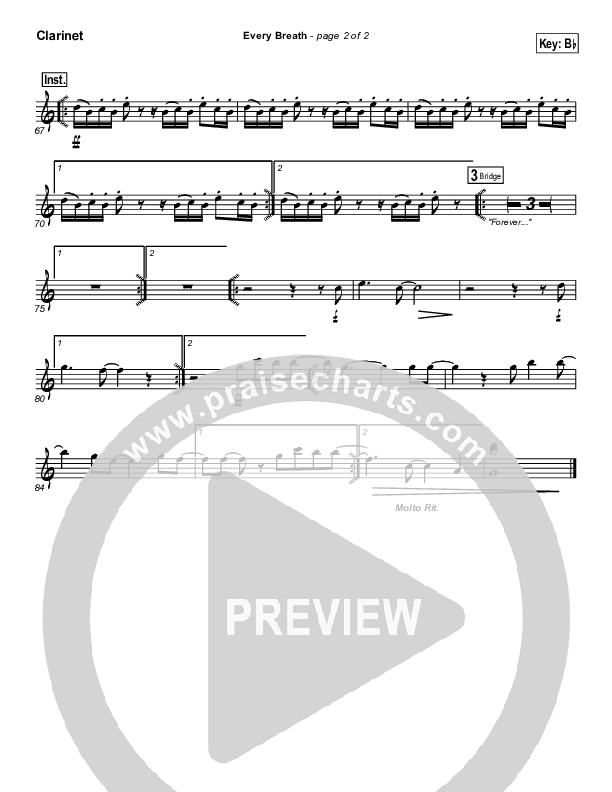 Every Breath Clarinet (Gateway Worship)