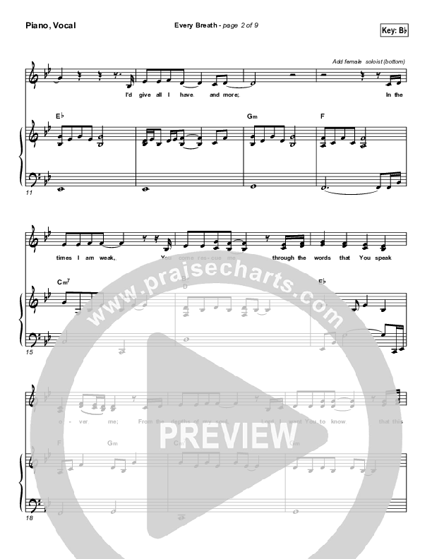 Every Breath Lead & Piano (Gateway Worship)