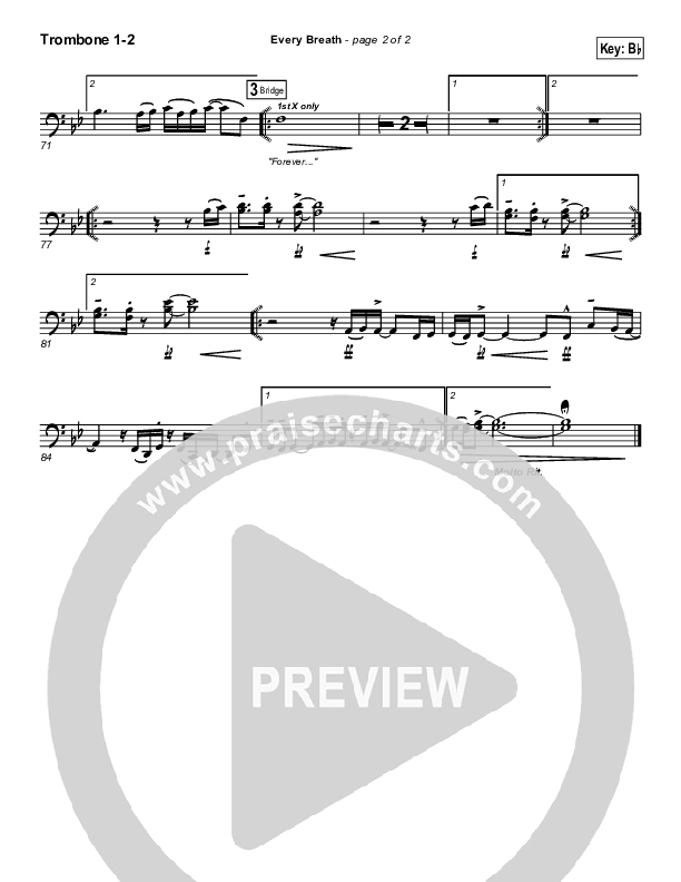 Every Breath Trombone 1/2 (Gateway Worship)