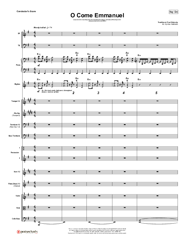 O Come Emmanuel Conductor's Score (Paul Baloche)