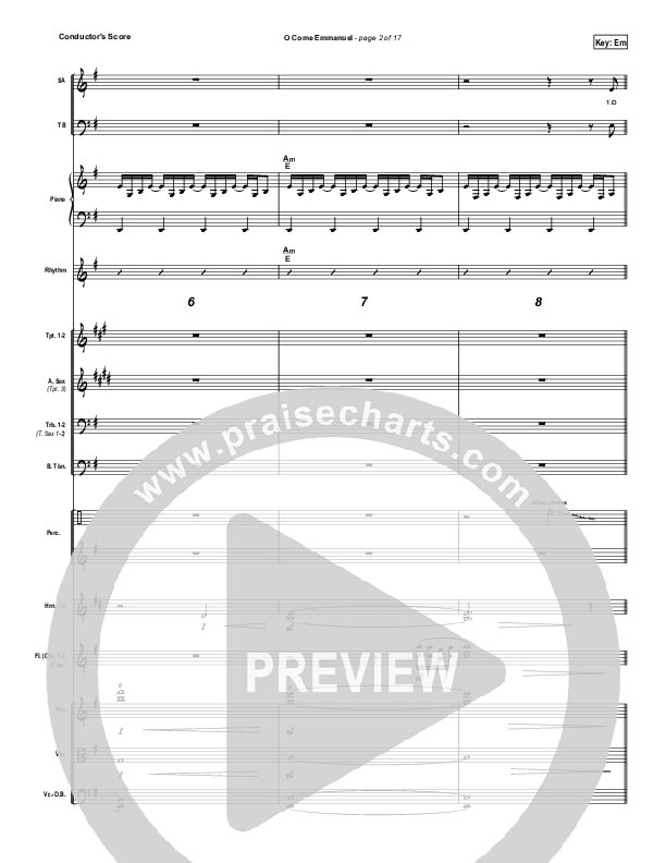 O Come Emmanuel Conductor's Score (Paul Baloche)