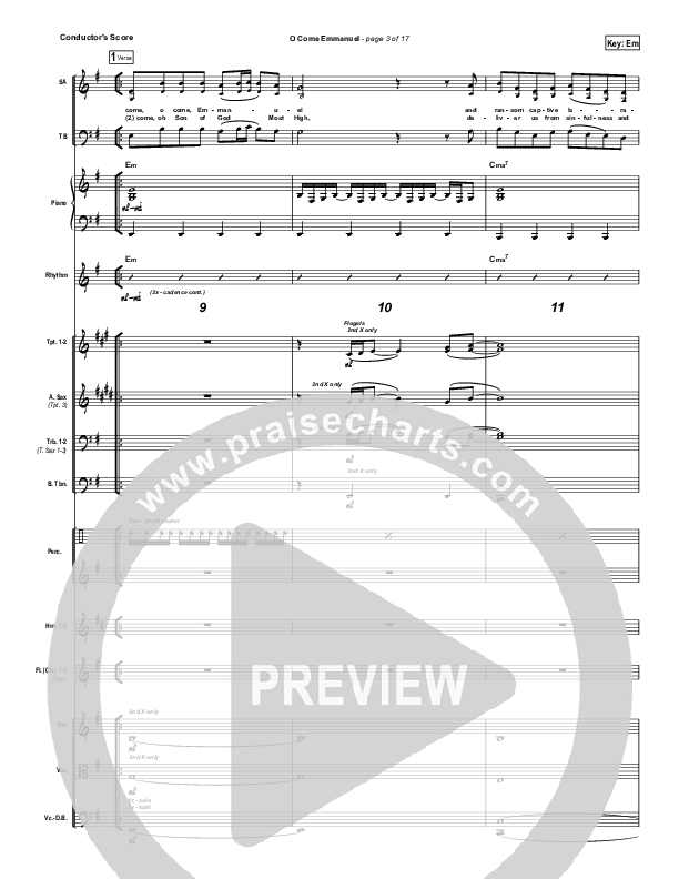 O Come Emmanuel Conductor's Score (Paul Baloche)