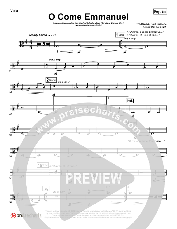 O Come Emmanuel Viola (Paul Baloche)