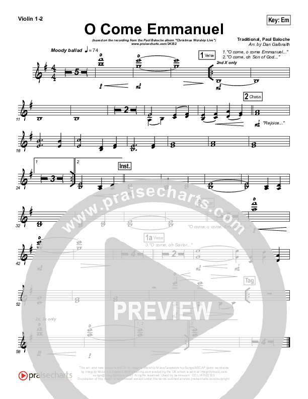 O Come Emmanuel String Pack (Paul Baloche)