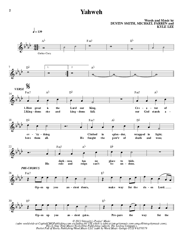Yahweh Lead Sheet (Dustin Smith)