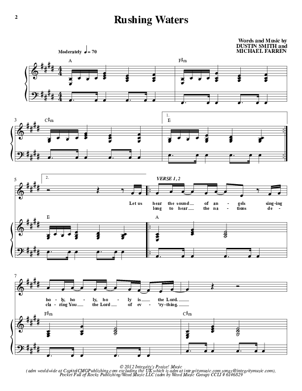 Rushing Waters Piano/Vocal (SATB) (Dustin Smith)