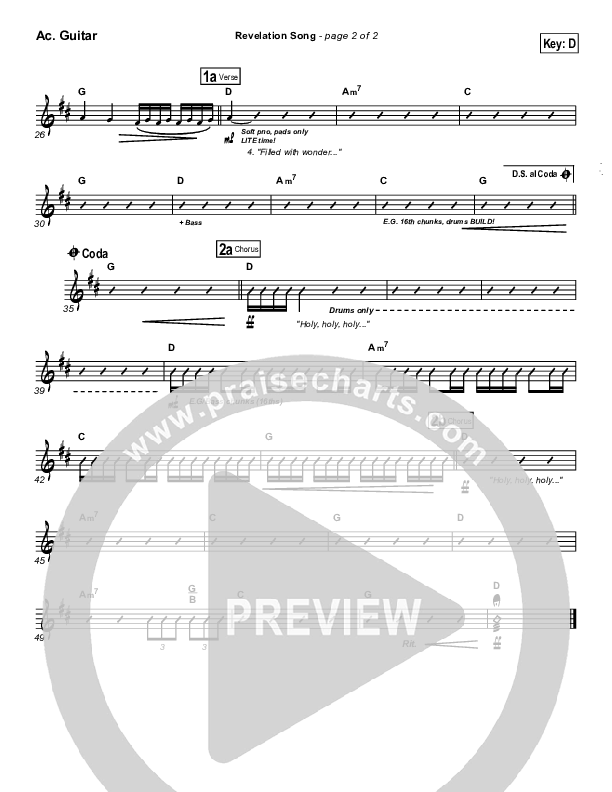 Revelation Song Sheet Music PDF (Gateway Worship) - PraiseCharts