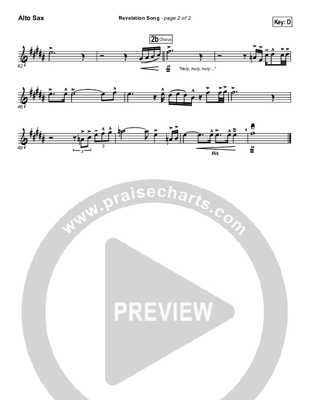 Revelation Song Alto Sax (Gateway Worship)