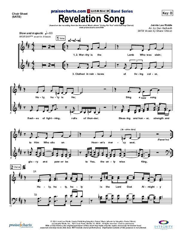 Revelation Song Choir Vocals (SATB) (Gateway Worship)