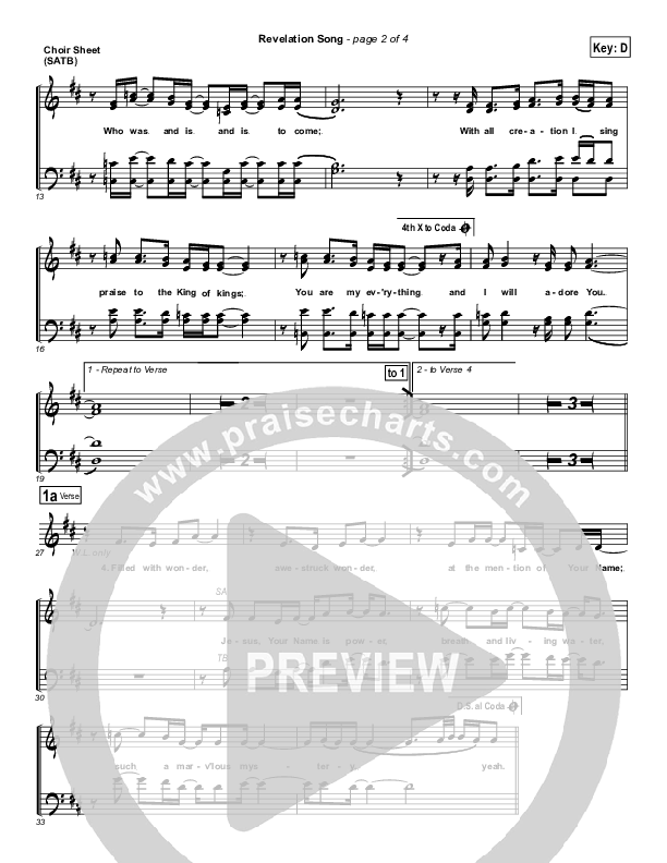Revelation Song Choir Vocals (SATB) (Gateway Worship)